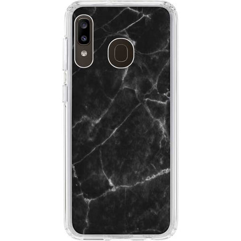 Black Marble Galaxy A20 Clear Case